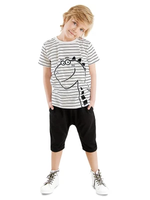 Denokids 2-częściowy zestaw "Dino Striped" w kolorze biało-czarnym rozmiar: 122