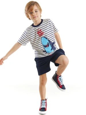 Denokids 2-częściowy zestaw "Dude Shark" w kolorze biało-granatowym rozmiar: 110
