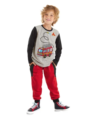 Denokids 2-częściowy zestaw "Fire Truck" w kolorze szaro-czerwonym rozmiar: 104