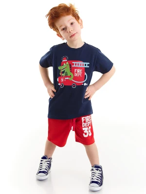 Denokids 2-częściowy zestaw "Fireman Croco" w kolorze czerwono-granatowym rozmiar: 116