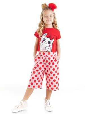 Denokids 2-częściowy zestaw "Hello Cat Girl" w kolorze czerwono-jasnoróżowym rozmiar: 98