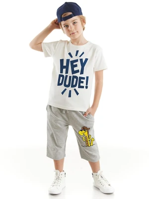 Denokids 2-częściowy zestaw "Hey Dude" w kolorze biało-szarym rozmiar: 116
