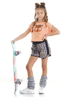 Denokids 2-częściowy zestaw "Leopard" w kolorze brzoskwiniowym ze wzorem rozmiar: 122