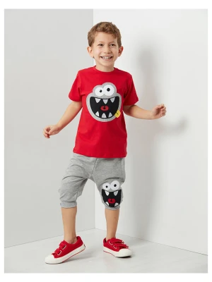 Denokids 2-częściowy zestaw "Mr Laugh" w kolorze szaro-czerwonym rozmiar: 128