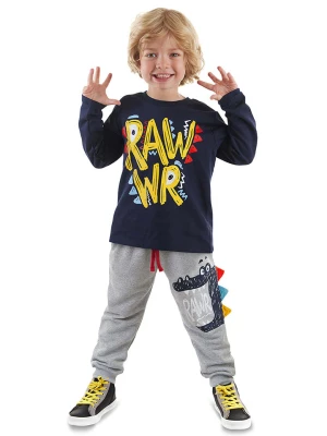 Denokids 2-częściowy zestaw "Rawr" w kolorze granatowo-szarym rozmiar: 122