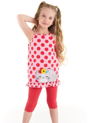 Denokids 2-częściowy zestaw "Red Dotted" w kolorze czerwono-jasnoróżowym rozmiar: 110