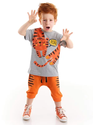 Denokids 2-częściowy zestaw "Roar Tiger" w kolorze szaro-pomarańczowym rozmiar: 104