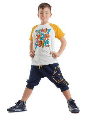 Denokids 2-częściowy zestaw "Roarsome" w kolorze kremowo-granatowym rozmiar: 128