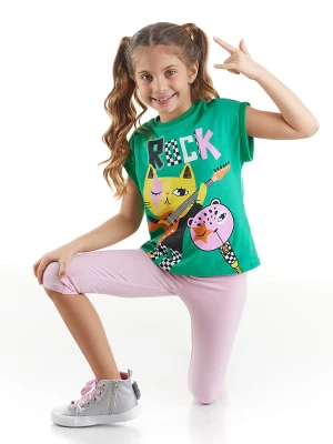 Denokids 2-częściowy zestaw "Rock Gang" w kolorze zielono-jasnoróżowym rozmiar: 110