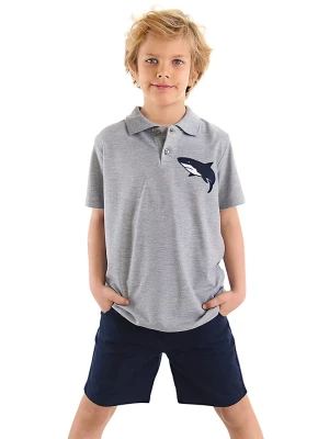 Denokids 2-częściowy zestaw "Shark Embroideried" w kolorze szaro-granatowym rozmiar: 128