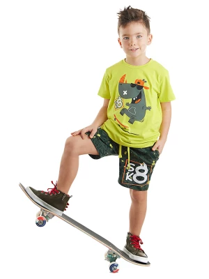 Denokids 2-częściowy zestaw "Skater Hippo" w kolorze żółto-zielonym rozmiar: 104