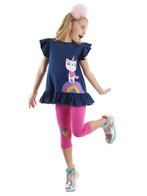 Denokids 2-częściowy zestaw "Unicorn Cat" w kolorze granatowo-różowym rozmiar: 104