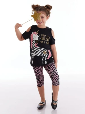 Denokids 2-częściowy zestaw "Unique Zebra" w kolorze czarno-jasnoróżowym rozmiar: 134