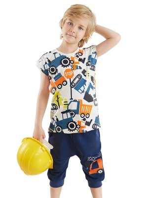 Denokids 2-częściowy zestaw "Vehicles" w kolorze biało-granatowym rozmiar: 116