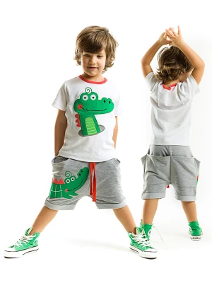 Denokids 2-częściowy zestaw w kolorze szaro-biało-zielonym rozmiar: 104