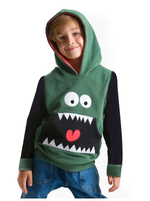 Denokids Bluza "Toothy" w kolorze czarno-zielonym rozmiar: 92