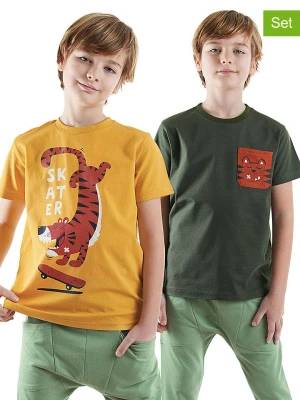 Denokids Koszulki (2 szt.) w kolorze oliwkowo-żółtym rozmiar: 116