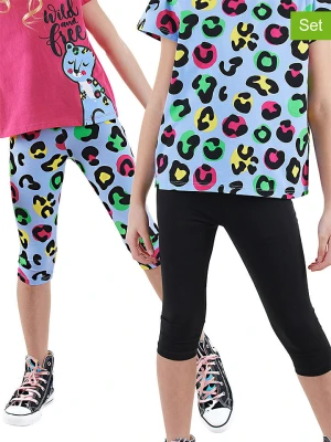 Denokids Legginsy (2 pary) w kolorze błękitno-czarnym rozmiar: 116