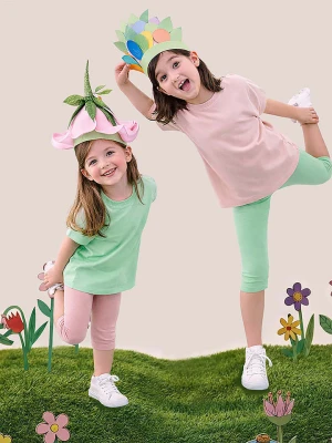 Denokids Legginsy (2 pary) w kolorze jasnoróżowym i zielonym rozmiar: 128