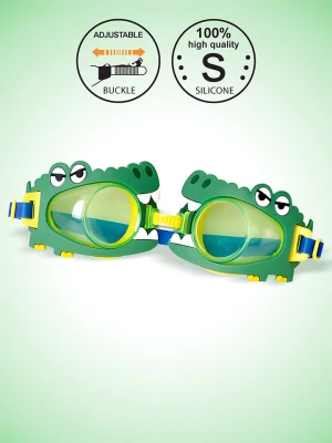 Denokids Okulary pływackie "Crocodile" w kolorze zielonym rozmiar: onesize