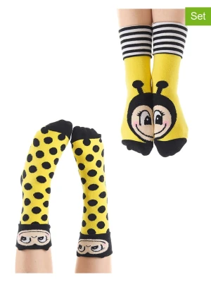 Denokids Skarpety (2 pary) "Bee" w kolorze żółtym rozmiar: 116/122