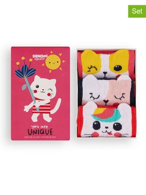 Denokids Skarpety (3 pary) ze wzorem rozmiar: 128/134