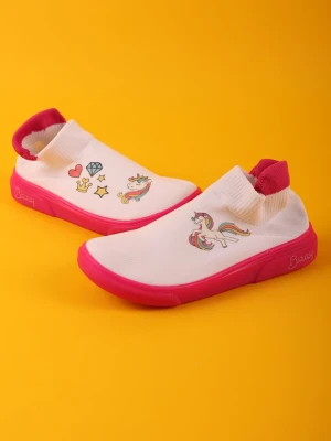 Denokids Sneakersy "Pembe Unicorn" w kolorze kremowo-różowym rozmiar: 24