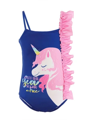 Denokids Strój kąpielowy "Unicorn Ruffled" w kolorze granatowym rozmiar: 98/104