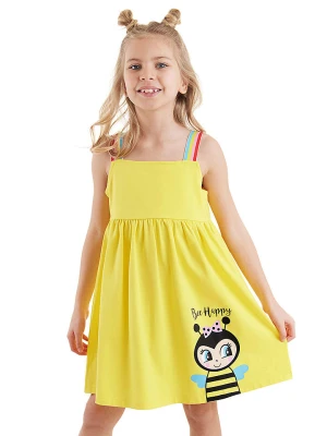 Denokids Sukienka "Bee Happy" w kolorze żółtym rozmiar: 110