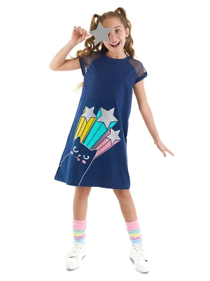 Denokids Sukienka "Cat&Stars" w kolorze granatowym rozmiar: 110