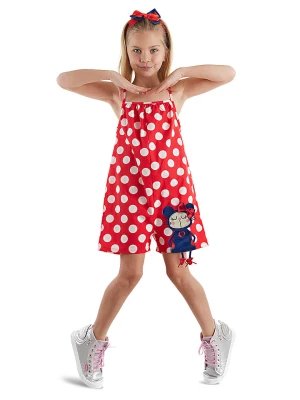 Denokids Sukienka "Cute Dots Poplin" w kolorze czerwonym rozmiar: 92