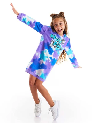 Denokids Sukienka dresowa "Tie-Dye" w kolorze fioletowo-niebieskim rozmiar: 116