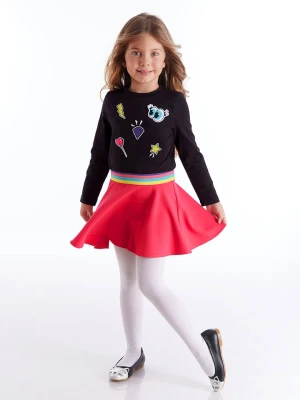 Denokids Sukienka "Emoji" w kolorze czarno-czerwonym rozmiar: 110