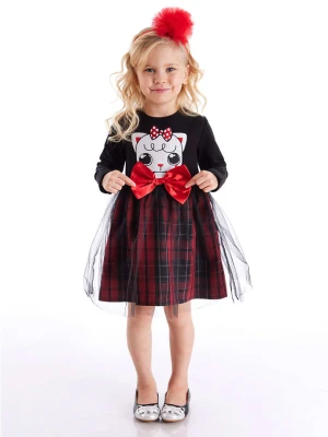 Denokids Sukienka "Red Ribbon" w kolorze czerwono-czarnym rozmiar: 104