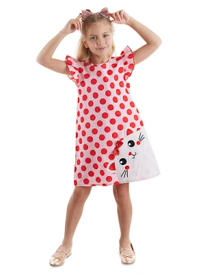 Denokids Sukienka "Shiny Cat" w kolorze jasnoróżowo-czerwonym rozmiar: 104