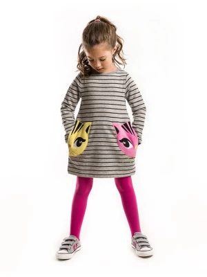 Denokids Sukienka "Twin Cat" w kolorze szarym rozmiar: 104