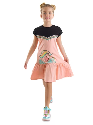 Denokids Sukienka "Unicorn Girl" w kolorze jasnoróżowym rozmiar: 134