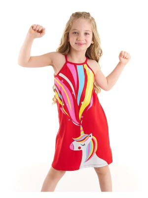 Denokids Sukienka "Unicorn Love" w kolorze czerwonym rozmiar: 116