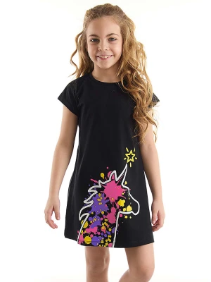 Denokids Sukienka "Unicorn Splash" w kolorze czarnym rozmiar: 122