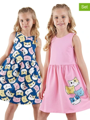 Denokids Sukienki (2szt.) w kolorze jasnoróżowym i ze wzorem rozmiar: 122