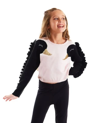 Denokids Sweter "Black Swans" w kolorze czarno-jasnoróżowym rozmiar: 134