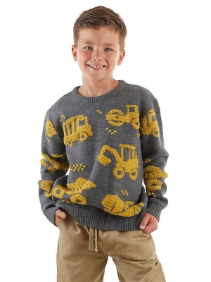 Denokids Sweter "Construction Tools" w kolorze antracytowym rozmiar: 128