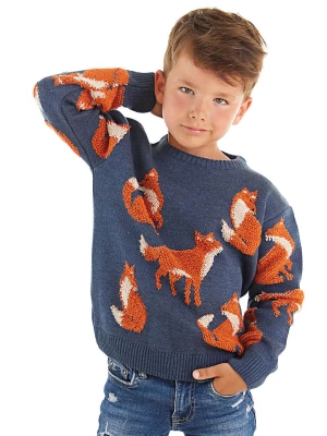 Denokids Sweter "Fox" w kolorze granatowym rozmiar: 134