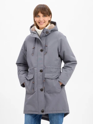 Derbe Damski płaszcz funkcjonalny - Festholm Kobiety szary|niebieski jednolity,