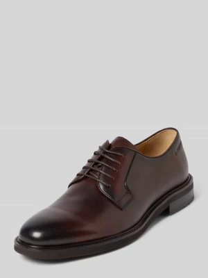Derby ze skóry z wytłaczanym logo model 'UMMO' CG - Club of Gents Ciemnobrązowy