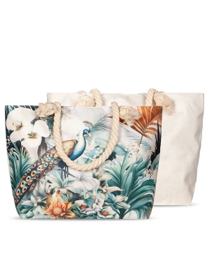 Descanso Torba plażowa "Dana" w kolorze kremowym ze wzorem - 60 x 43 cm rozmiar: onesize