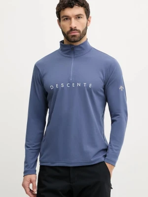 Descente longsleeve funkcyjny CHEST LOGO T-NECK kolor niebieski DW5FLT01MU