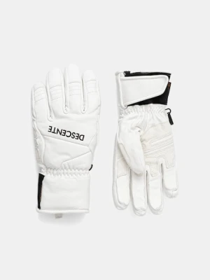 Descente rękawice narciarskie skórzane LEATHER GLOVE kolor biały DW5FGV01MU