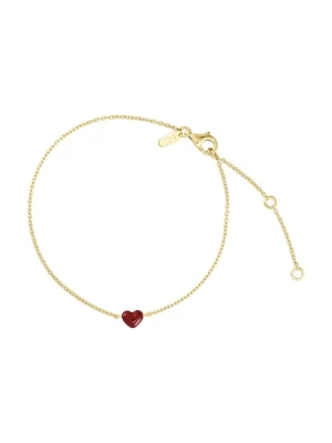 Design Letters bransoletka ze srebra pokrytego złotem damska 90501007BURGUNDY