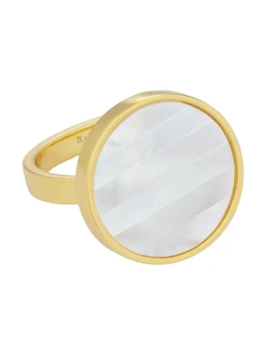 Design Letters pierścionek ze srebra pokrytego złotem 90605001PEARL